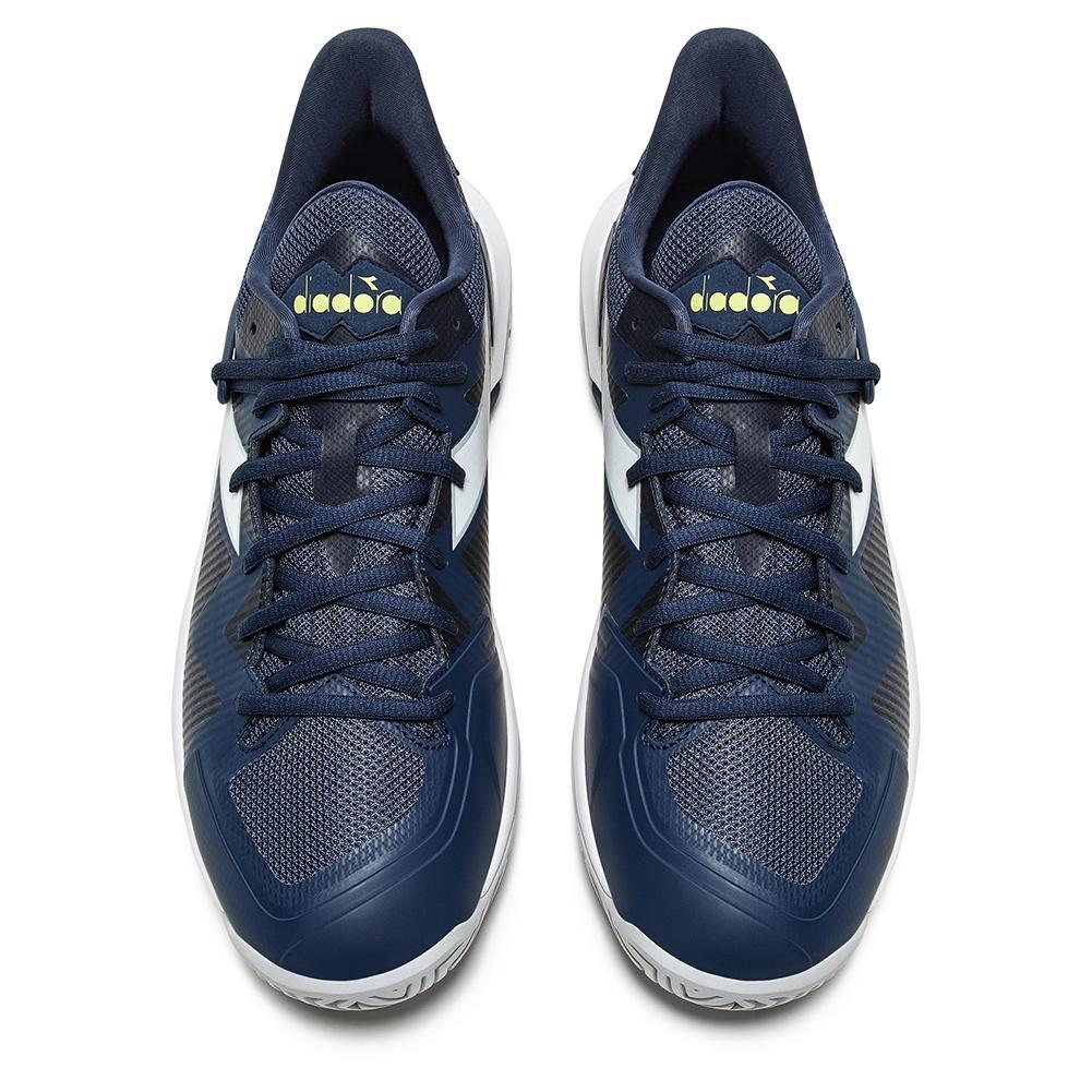 Men`s B.Icon 2 AG Tennis Shoes Pageant Blue and White Footwear Diadora