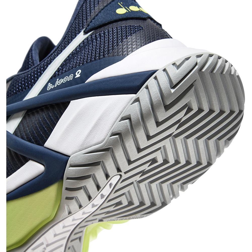 Men`s B.Icon 2 AG Tennis Shoes Pageant Blue and White Footwear Diadora
