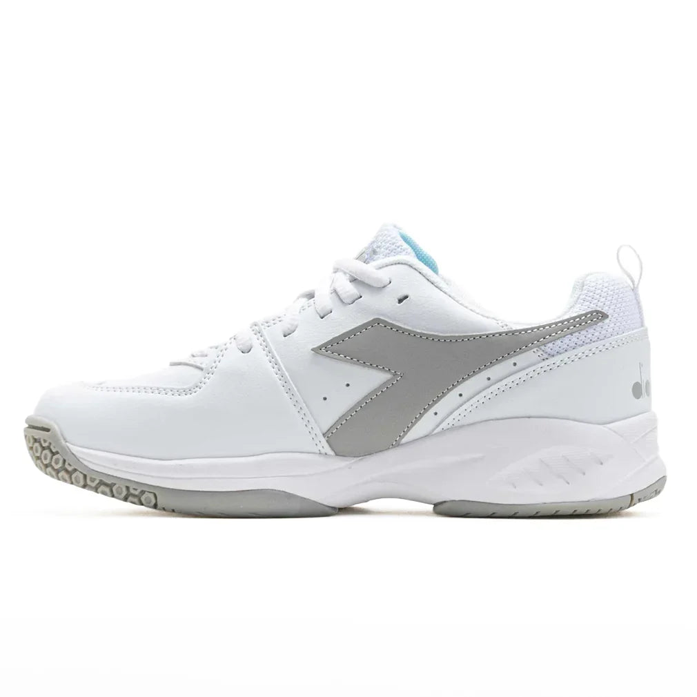 Juniors` S. Challenge 5 SL Tennis Shoes White and Silver Footwear Diadora