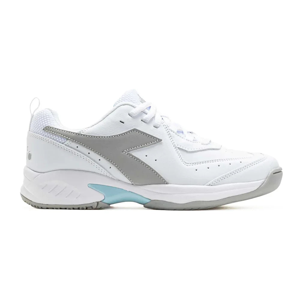 Juniors` S. Challenge 5 SL Tennis Shoes White and Silver Footwear Diadora