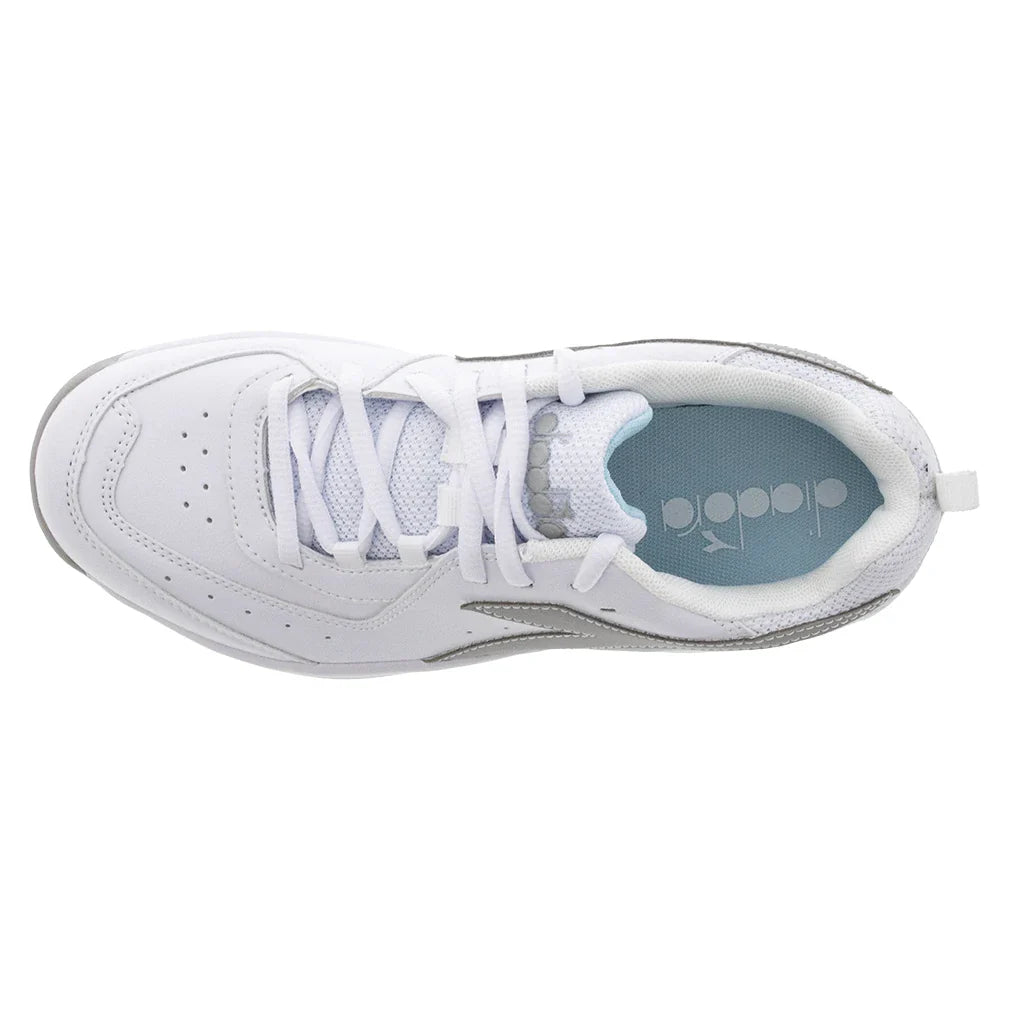 Juniors` S. Challenge 5 SL Tennis Shoes White and Silver Footwear Diadora