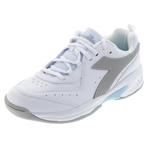 Juniors` S. Challenge 5 SL Tennis Shoes White and Silver Footwear Diadora