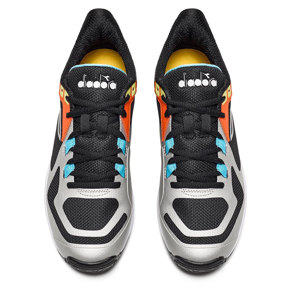 Men's Trofeo 2 AG Pickleball Shoes Black and Silver Footwear Diadora