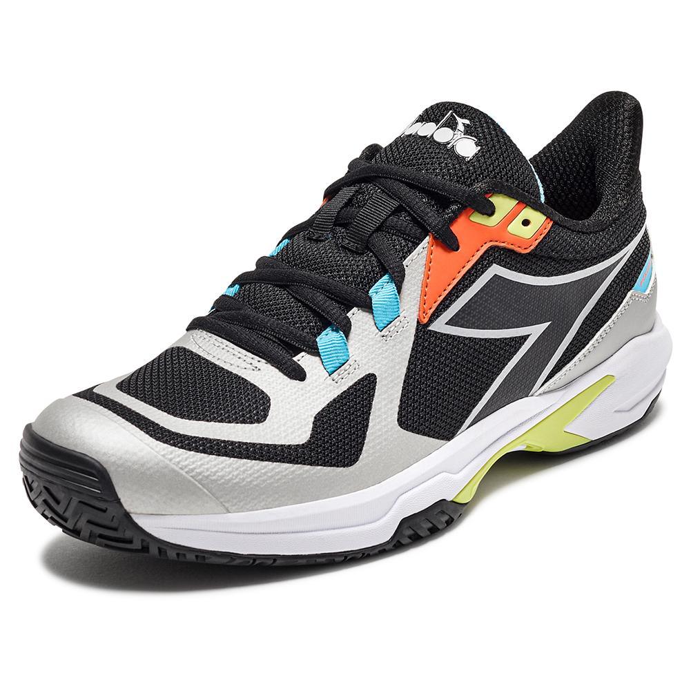 Men's Trofeo 2 AG Pickleball Shoes Black and Silver Footwear Diadora