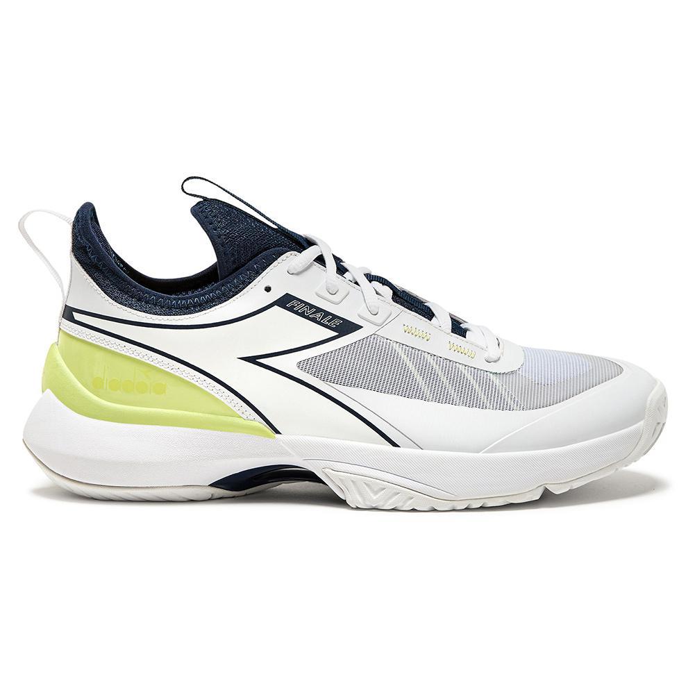 Men`s Finale AG Tennis Shoes White and Pageant Blue Footwear Diadora