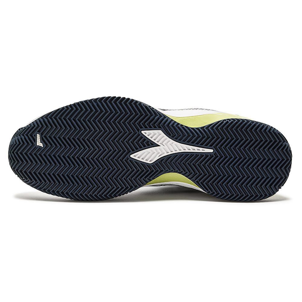 Men`s Blushield Torneo 2 Clay Tennis Shoes White and Pageant Blue Footwear Diadora