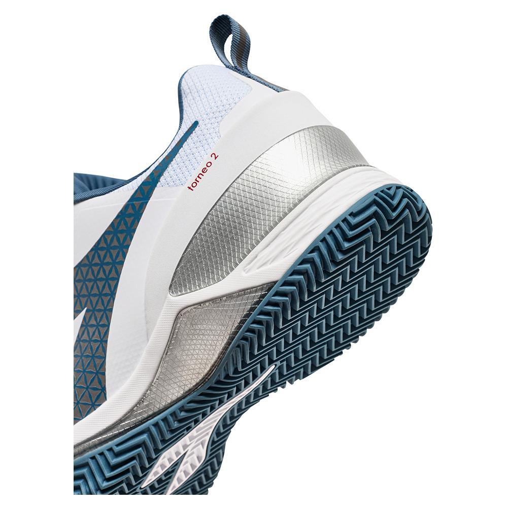 Men's Blushield Torneo 2 Clay Tennis Shoes White and Oceanview Footwear Diadora