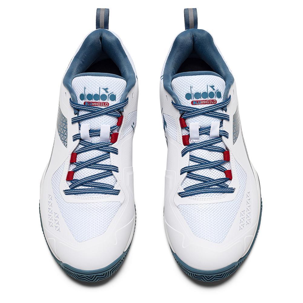 Men's Blushield Torneo 2 Clay Tennis Shoes White and Oceanview Footwear Diadora