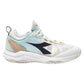 Women`s Speed Blushield Fly 4 Tennis Shoes White and Blue Corsair Footwear Diadora