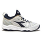 Men`s Speed Blushield Fly 4 Tennis Shoes White and Blue Corsair Footwear Diadora