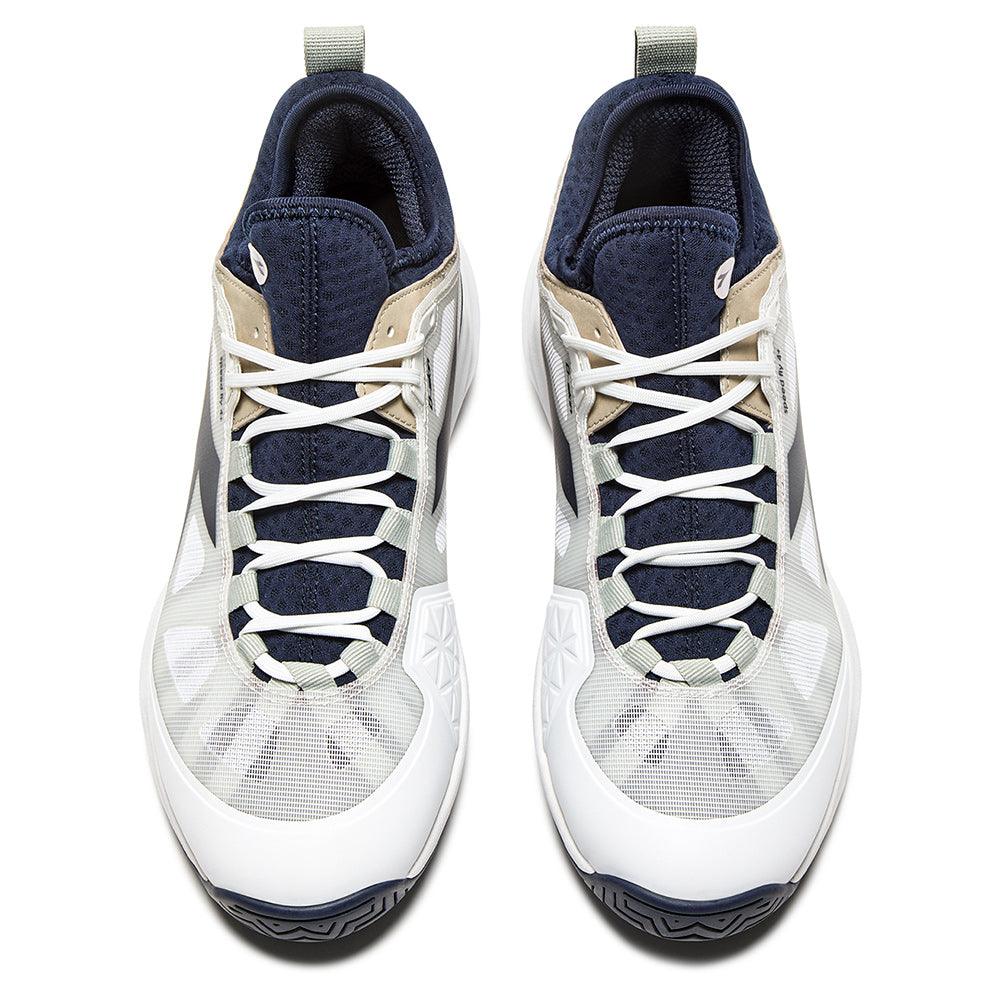 Men`s Speed Blushield Fly 4 Tennis Shoes White and Blue Corsair Footwear Diadora