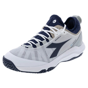 Men`s Speed Blushield Fly 4 Tennis Shoes White and Blue Corsair Footwear Diadora