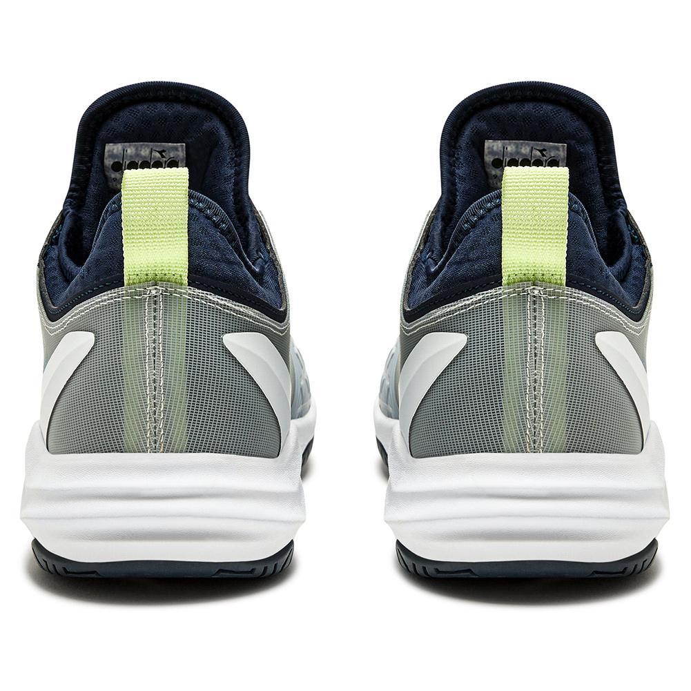 Men`s Speed Blushield Fly 4 AG Tennis Shoes Gray and Pageant Blue Footwear Diadora