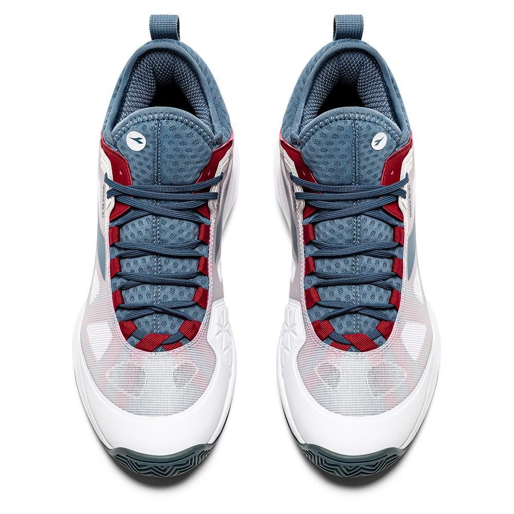 Men's Speed Blushield Fly 4 Clay Tennis Shoes White and Oceanview Footwear Diadora