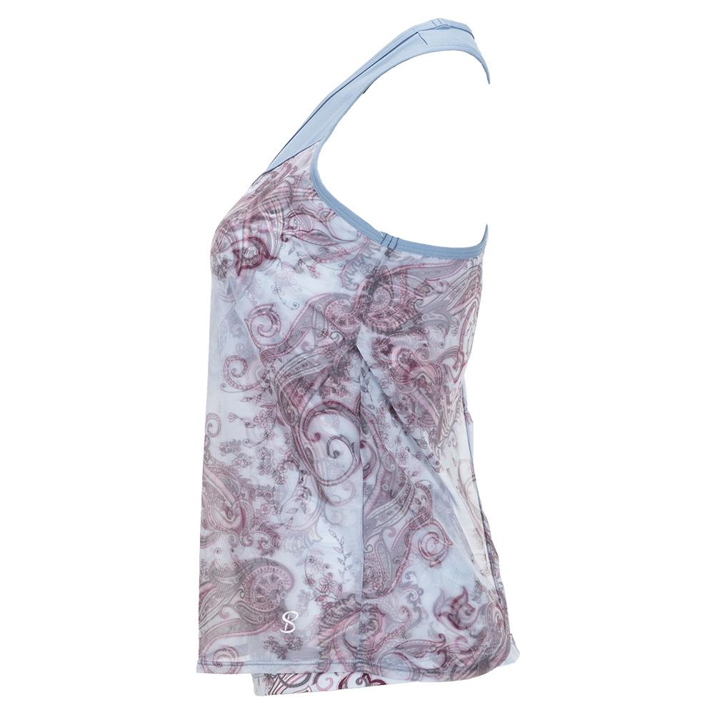 Women's Sweet Shots Racerback Tennis Tank Dancing Paisley Apparel Sofibella