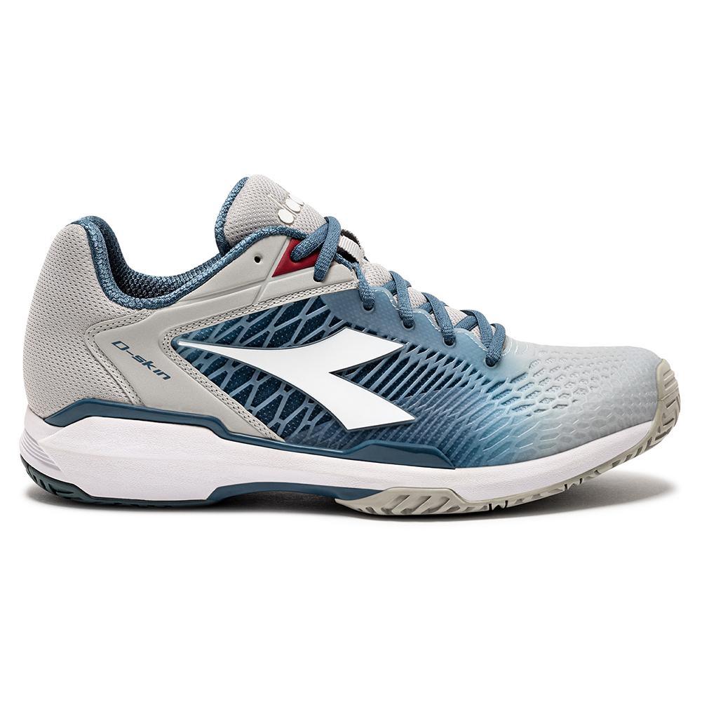 Men's Speed Competition 7 AG Tennis Shoes Silver and Oceanview Footwear Diadora