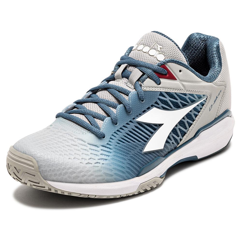 Men's Speed Competition 7 AG Tennis Shoes Silver and Oceanview Footwear Diadora