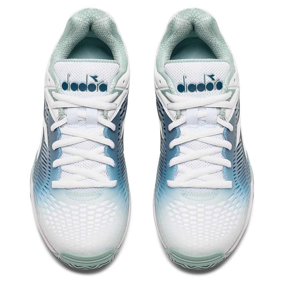 Women's Speed Competition 7 AG Tennis Shoes White and Surf Spray Footwear Diadora