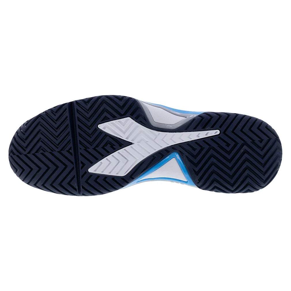 Men`s B.Icon 3 Tennis Shoes White and Blue Corsair Footwear Diadora