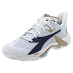 Women`s B.Icon 3 Tennis Shoes White and Blue Corsair Footwear Diadora