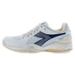 Men`s Blueshield Torneo 3 AG Tennis Shoes Whisper White and Ensign Blue Footwear Diadora