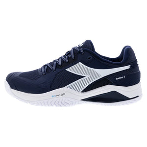 Men`s Blushield Torneo 3 Tennis Shoes Blue Corsair and White Footwear Diadora