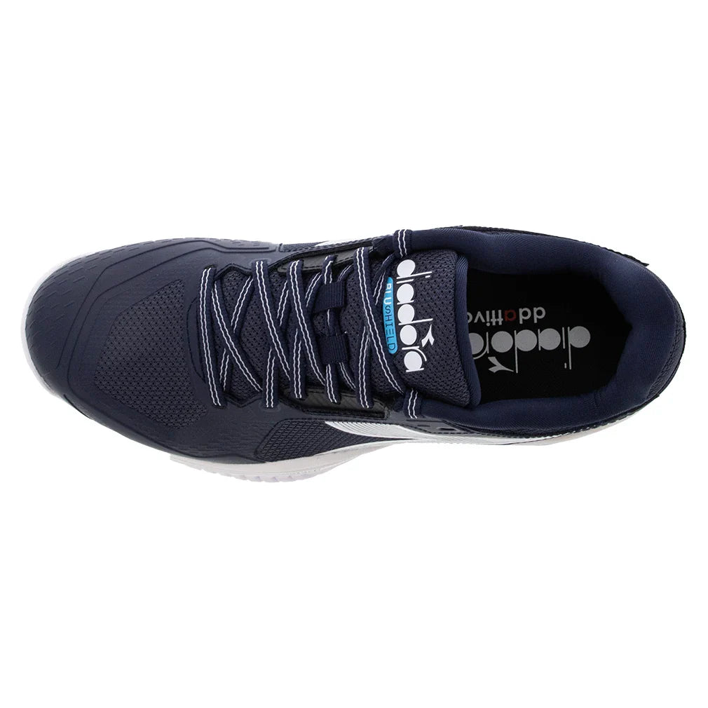 Men`s Blushield Torneo 3 Tennis Shoes Blue Corsair and White Footwear Diadora