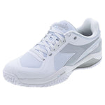 Men`s Blushield Torneo 3 Tennis Shoes White and Silver Footwear Diadora