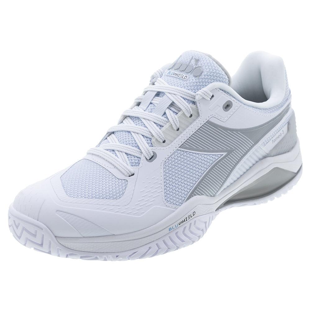 Women`s Blushield Torneo 3 Tennis Shoes White and Silver Footwear Diadora