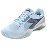 Women`s Blushield Torneo 3 Tennis Shoes Corydalis Blue and Black Iris Footwear Diadora