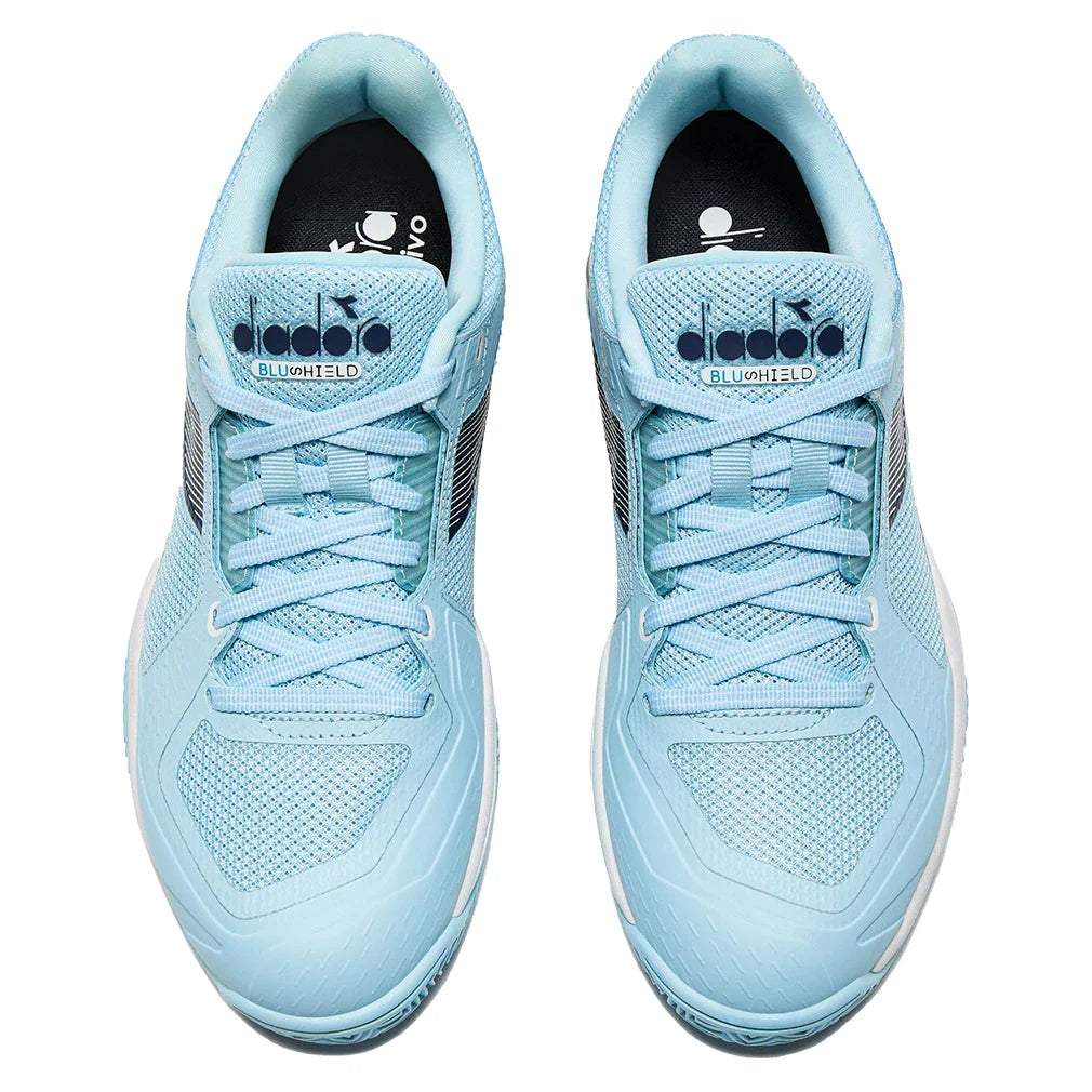 Women`s Blushield Torneo 3 Tennis Shoes Corydalis Blue and Black Iris Footwear Diadora
