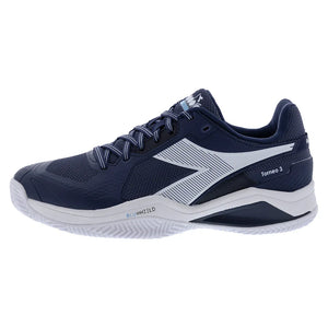 Men`s Blushield Torneo 3 Clay Tennis Shoes Blue Corsair and White Footwear Diadora