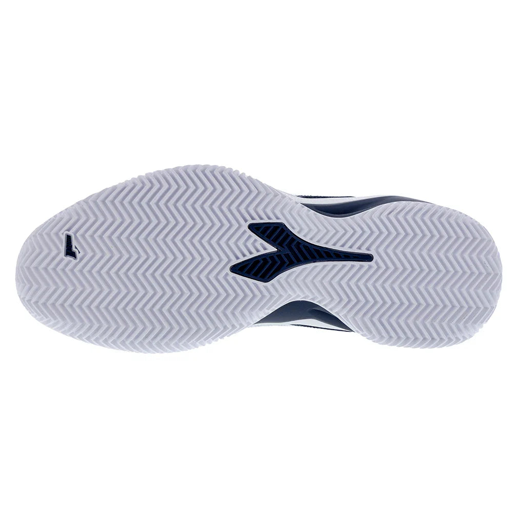 Men`s Blushield Torneo 3 Clay Tennis Shoes Blue Corsair and White Footwear Diadora