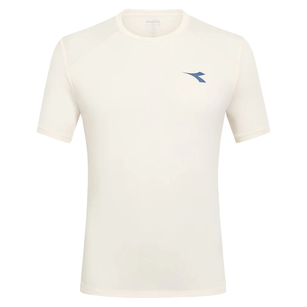 Men`s Short Sleeve Tennis Top Whisper White Apparel Diadora