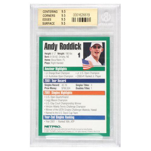 Andy Roddick 2001 NETPRO Tour Star Rookie Card (Beckett Rated) Memorabilia Netpro