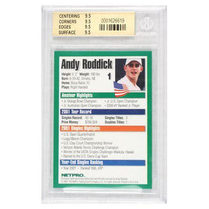 Andy Roddick 2001 NETPRO Tour Star Rookie Card (Beckett Rated) Memorabilia Netpro