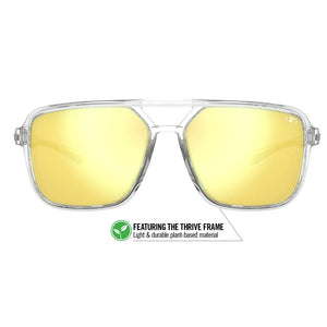 Salto Sunglasses Crystal Clear and Smoke Yellow Mirror Lenses Accessories Tifosi