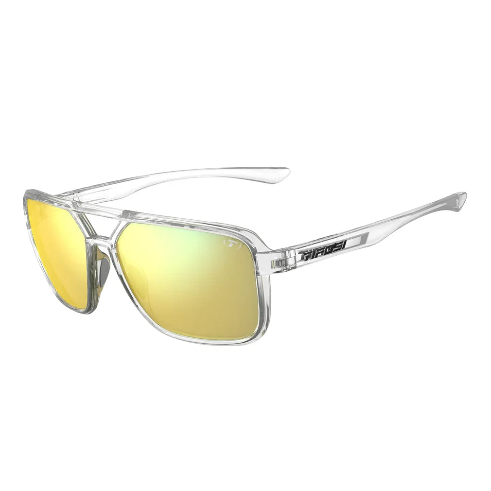 Salto Sunglasses Crystal Clear and Smoke Yellow Mirror Lenses Accessories Tifosi