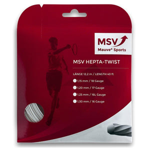 MSV Hepta Twist 125 White Tennis String Strings Mauve Sports