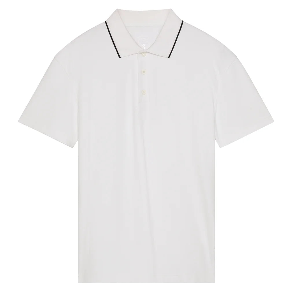Men`s Courtside Tennis Polo White Apparel On