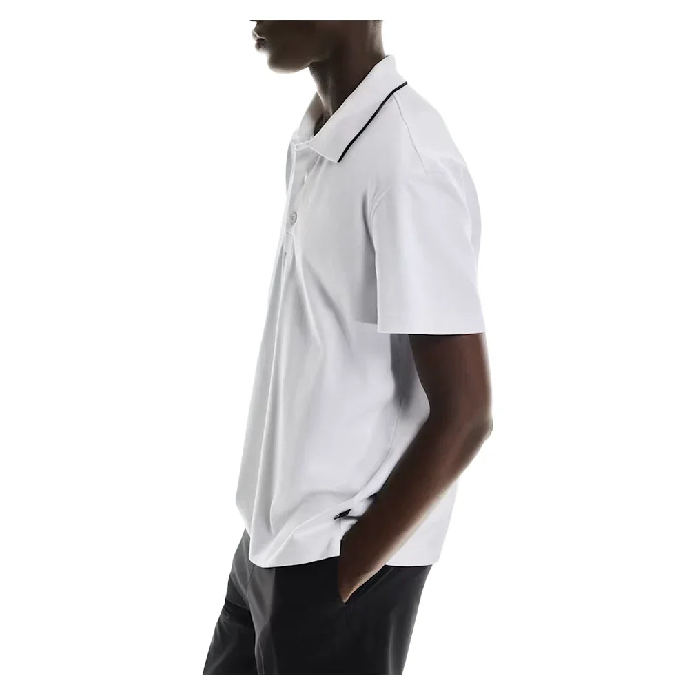 Men`s Courtside Tennis Polo White Apparel On