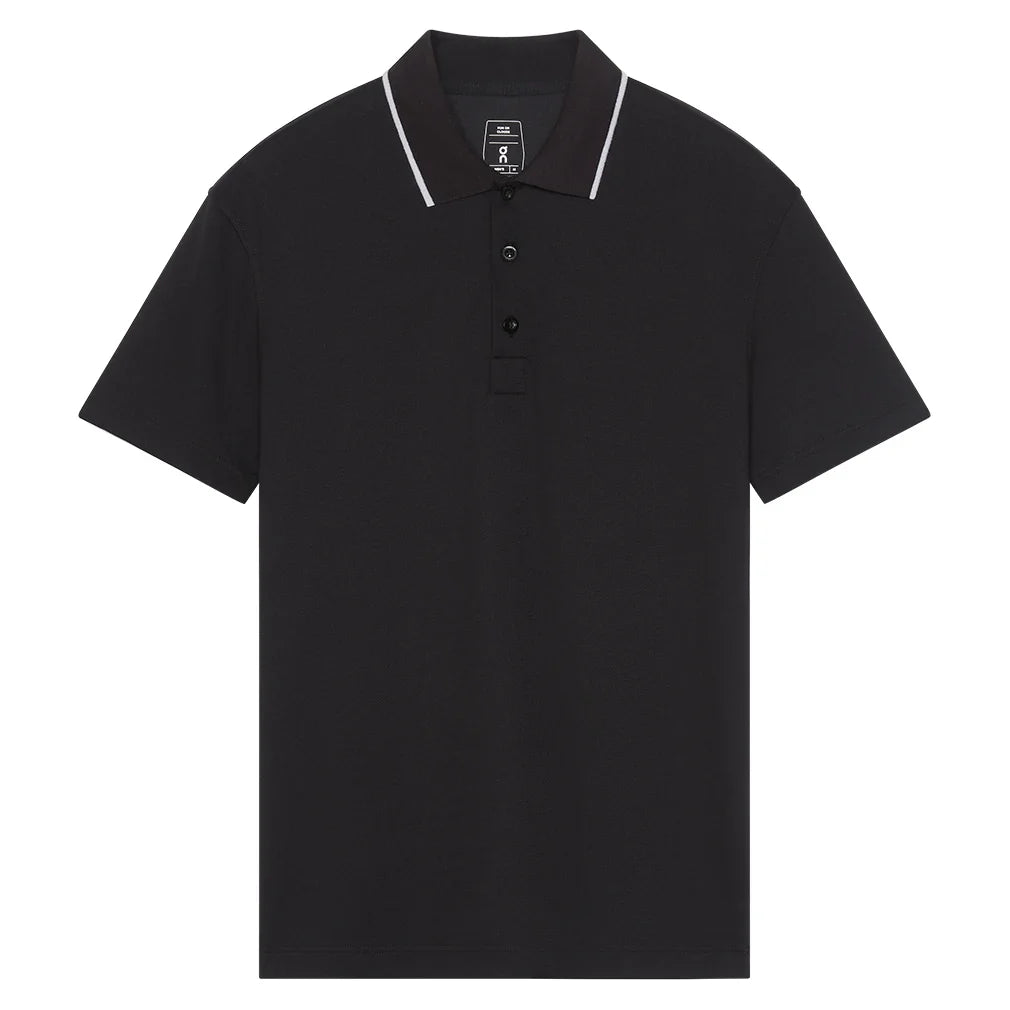 Men`s Courtside Tennis Polo Black Apparel On