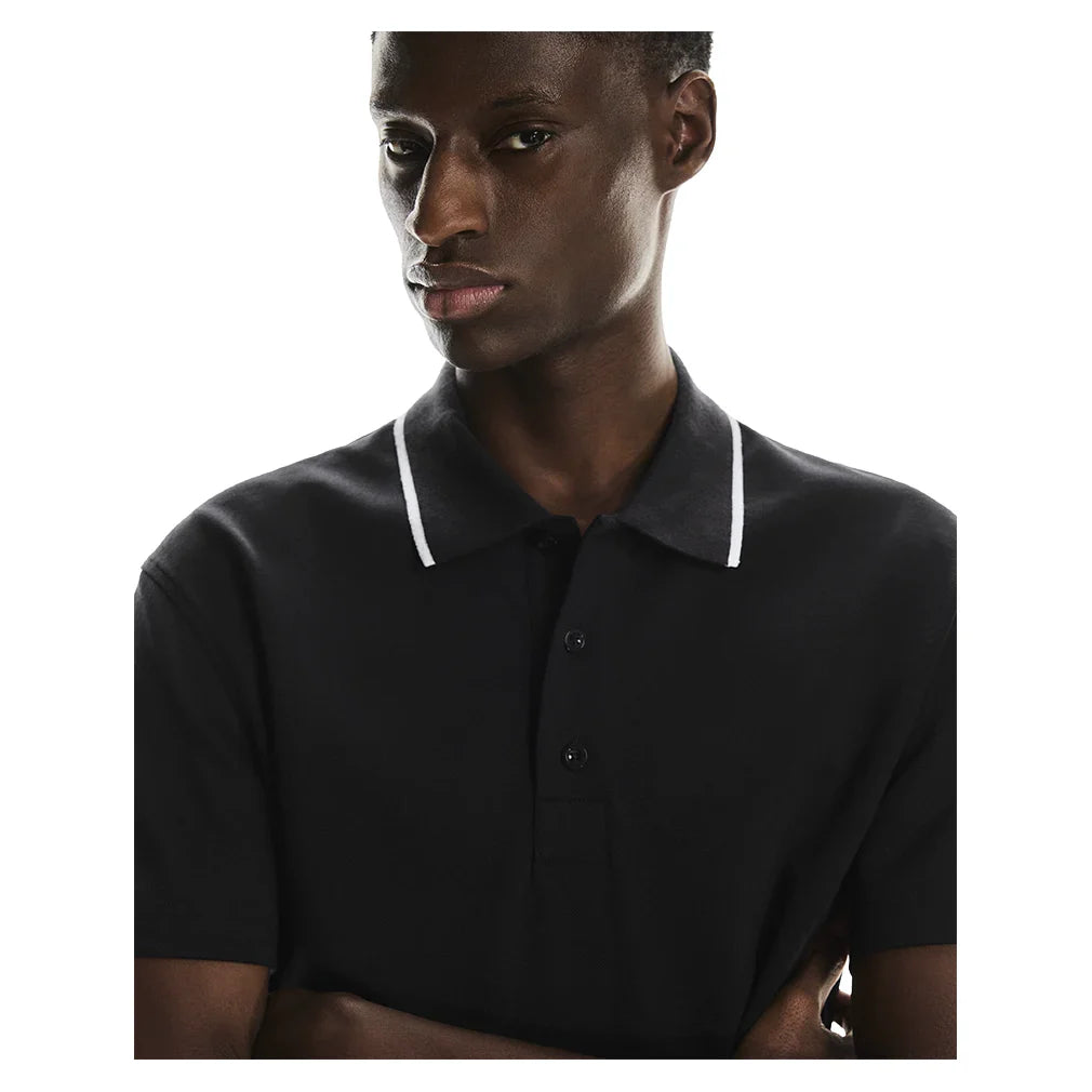 Men`s Courtside Tennis Polo Black Apparel On
