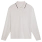 Men`s Courtside Long Sleeve Tennis Polo White Apparel On