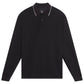 Men`s Courtside Long Sleeve Tennis Polo Black Apparel On