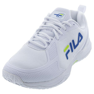 Mens Volley Burst Pickleball Shoes White and Green Gecko Footwear Fila