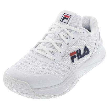 Men's Axilus 3 Tennis Shoes White and Navy Footwear Fila
