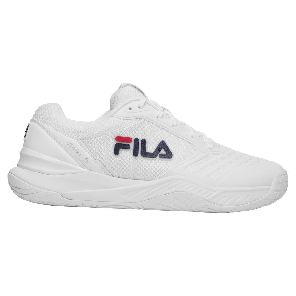 Men's Axilus 3 Tennis Shoes White and Navy Footwear Fila