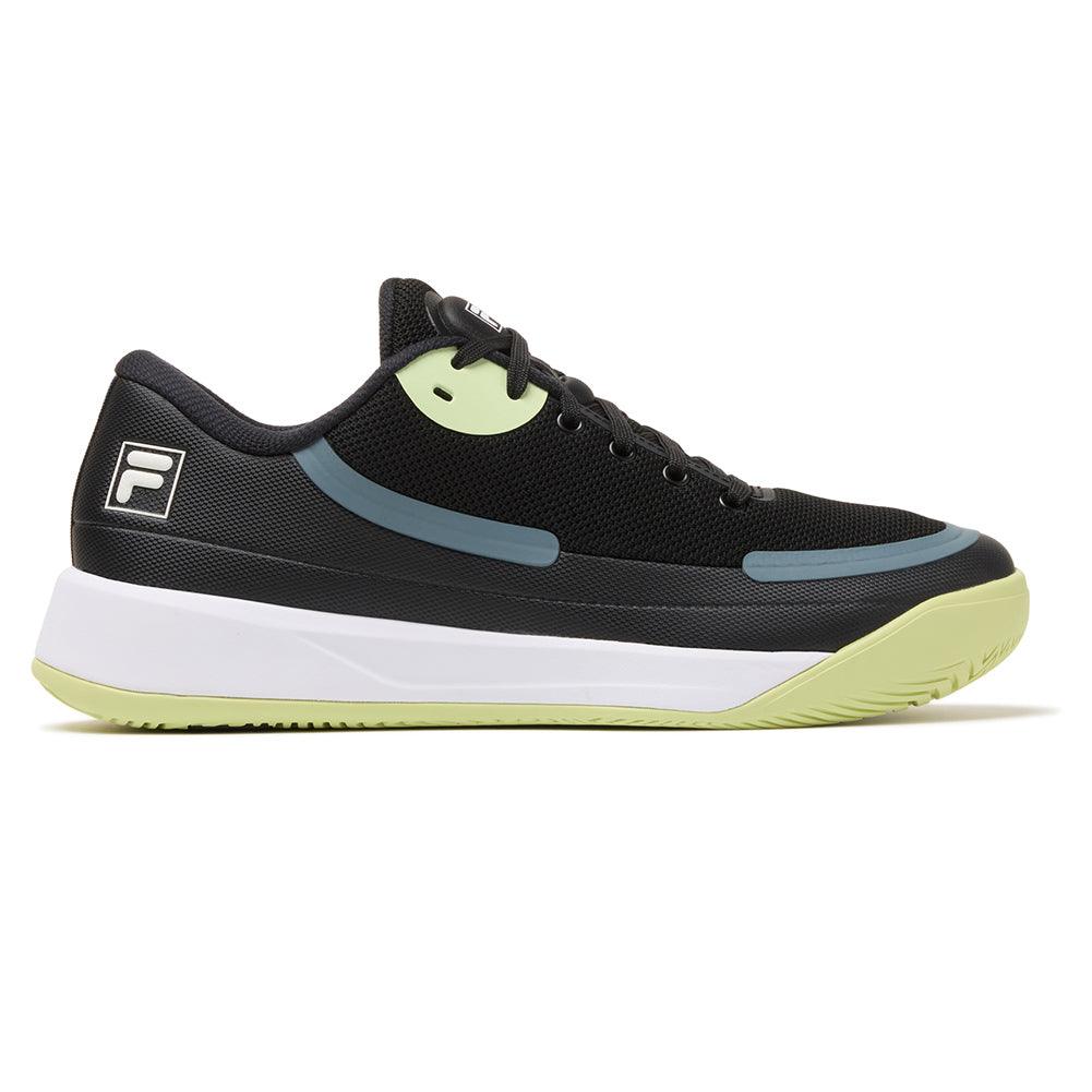 Men`s Quick Ace Tennis Shoes Black and Shadow Lime Footwear Fila