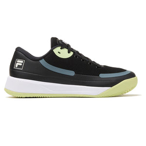 Men`s Quick Ace Tennis Shoes Black and Shadow Lime Footwear Fila